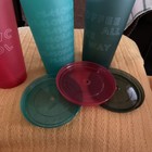 Starbucks 2019 Holiday Winter Reusable Cold Cups 3 Pack W  Straws Christmas New
