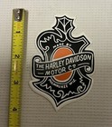 Harley Davidson Oak Leaf Black And Orange Window Decal  outside  2 75    X3   