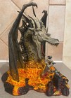 Dragon Emerging From Lava 8  Fantasy Statue Figurine Mythical Decoration
