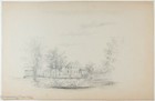 Beautiful Antique 19th Century American Pencil Drawing Of An Old Homestead  M6