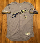 Trent Grisham 2019 Mlb Debut Game Used Worn Jersey Brewers Yankees Authenticated