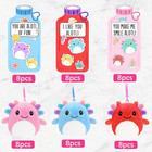 Oriental Cherry Valentines Day Gifts For Kids - 24 Pack Axolotl Plush Toys Keych