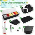 Bartending Supplies - 18  X 12  Bar Mat Garnish Tray With Lid Large  Black