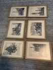 Six Oscar Schenk Vintage German Village Pencil Drawings Signed 16    X 14    Ex Fs