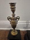Pair Of French  Brass  Urn Style Candle Holders 13  Tall Antique