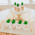 Pineapple Donut Topper     Set Of 12 Tropical Cupcake Toppers     Fruit-themed Party