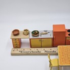 Vtg 70s Mcm Lundby Kitchen Dining Miniature Dollhouse Set Orange Yellow Mod