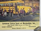 Vintage Superior Coach Sales Milwaukee School Bus Advertising Poster 16x16