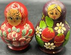 Vintage Set Of 2 5 Piece Nesting Russian Matryoshka Dolls Folk Art 