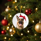 German Shepherd Dog Ceramic Christmas Ornament - Printed In Usa