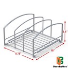 Cookware Organizer Rack For Kitchen Cabinet  3 Slot Holder  Silver