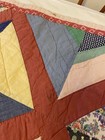 Vintage Crazy Block Quilt 48 X 78 Hand Quilted Hand Stitched