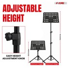 5 Core Sheet Music Stand Full Metal Adjustable Folding Book Stand Tray   Heavy