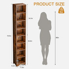 71  Tall Narrow Bookshelf  8-tier Slim Corner Bookcase With 6 Adjustable Shelves