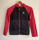 Nike Air Jordan Boys 2pc Outfit Sweatpants Zip Hoodie Jacket M 10 12 Black Red