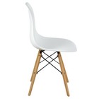 Set Of 4 Modern Dining Side Chairs Armless Home Office W  Wood Legs White