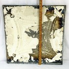 Antique Ceiling Tin Tile 24x24 On Wood Frame - Chippy Peeling White Paint