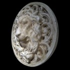 Large Roman Facing Lion Sculpture Wall Relief Plaque