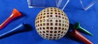 Antique Vintage  Mesh Golf Ball Dwarwick Red 4 Vintage Golf Tees In Dispaly Box