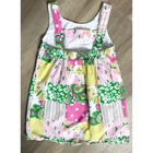 Vintage Hartstrings Toddler Girls 2t Patchwork Floral Butterfly Dress Pink Green