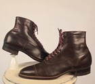 Antique Edwardian Men   s Brown Leather Shoes W Original Laces