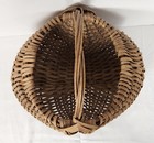Vintage Buttocks Basket Farm Primitive Wicker Woven Egg Flower Gathering