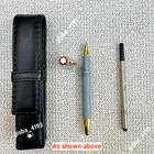 Meisterstuck 163 Rollerball Light Blue Gold Trim Leather Pen Case Luxury Writing