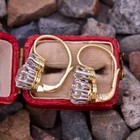 3 25ct Lab Created Diamond Vintage Style Drop Earring 14k Two Tone Gold Finish