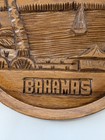 Vintage Bahamas Hand Carved Wood Souvenir Plate 9     Tropical Beach Scene 3d