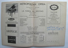 La Forza Del Destino - 1952 Program - Metropolitan Opera - Milanov