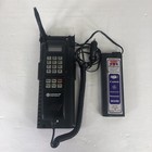 Motorola Vintage Cell Bag Phone W  Case  Dual Power Cables  Powers Up 