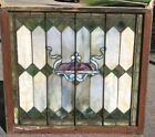 19th C Antique Victorian Architectural Stained Glass Window