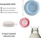 4 Pcs Silicone Replacement Caps Glass Milk Bottle Caps 48mm Diameter Bottle   