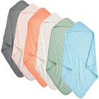 6-pack Muslin Hooded Baby Towels - 32x32  Soft Absorbent Cotton Infant Bath Set