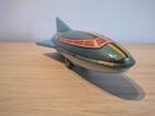 Vintage Rare Old Space Friction Tin Toy Utopian Space Ship Space Rocket  1960s