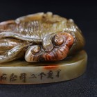 Chinese Natural Shoushan Stone Hand-carved Exquisite Ginseng And Ruyi Seal 1671