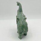 Hand Carved Green Stone Elephant Figurine Trunk Up Good Luck Wisdom Prosperity