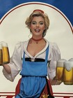 Vintage 1982 St  Pauli Girl German Carlton Brew Sexy Women Beer Poster 32    X 22   