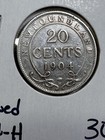 1904-h Newfoundland 20 Cents Silver Coin Low Mintage Cleaned