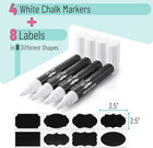 White Chalk Markers  4ct  Dual Tip  Assorted  Reversible Chisel bullet Tip