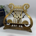 Vintage Brass Metal Lyre Harp Shaped Sheet Music Stand