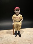 Antique Vintage Style Cast Iron Baseball Slugger Coin Bank