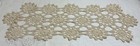 Vintage Dresser Scarf  Cotton  Hand Crocheted  Flower Design  Light Beige