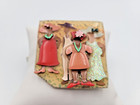 Woman Pins By Lucinda Brooch Glitter Dress Hats Fashion Friends Necklace Resin