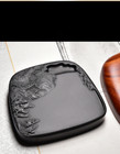 5 5 china Natural Original Stone Hand-carved Hill Water Scenery Inkstone Inkslab