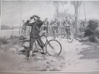 1898 Spanish American War Print - Bicycle Corps Of Infantry On Reconnaissance