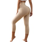 Slimming Anti Cellulite Compression Leggings Leg Shaper High Waist Black Capris