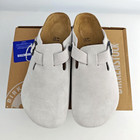 Birkenstock Boston X Stussy Suede Footbed Clog White Women s And Men s Shoes New