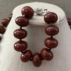 Vintage 925 Sterling Silver Red Jasper Beaded Jewelry Set- 2pc