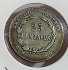 1886 Costa Rica 25 Centavos Silver Coin  Xf